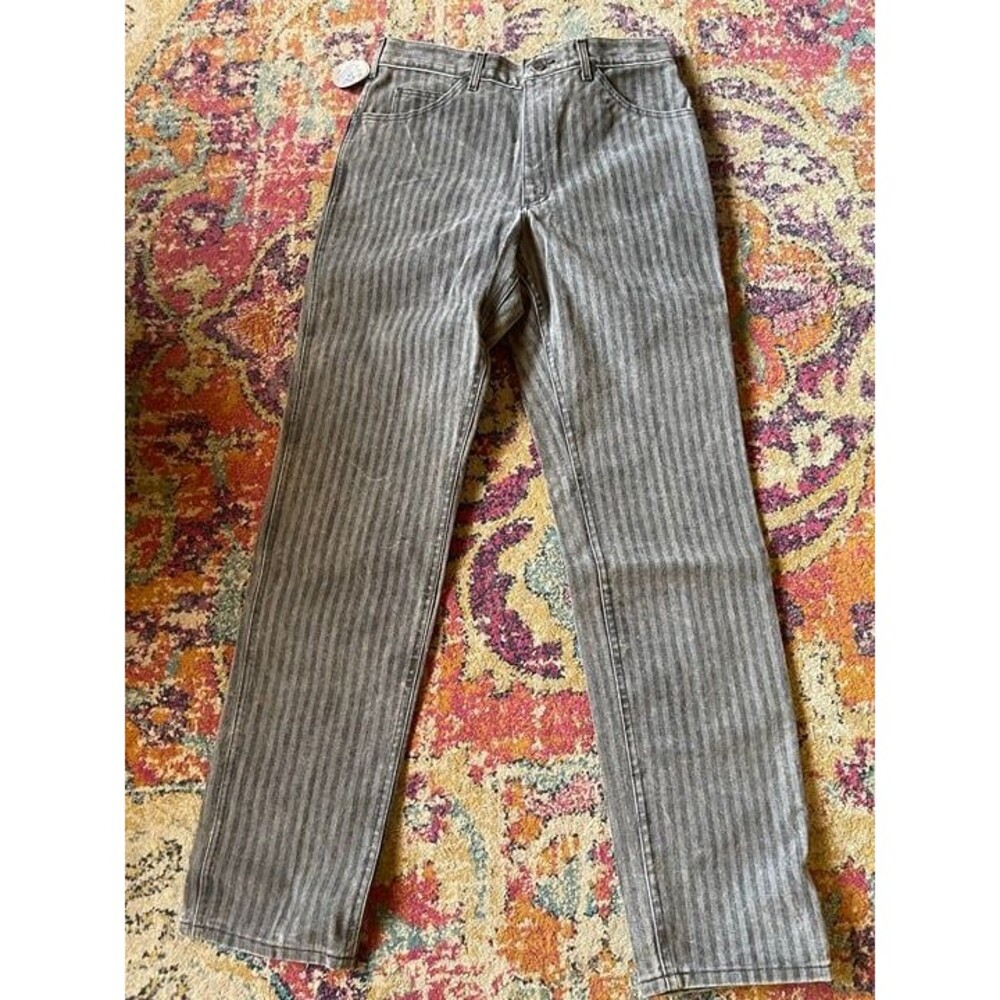 90s Lee Striped Jeans 33x34 Deadstock NWT Grey Pinstripe